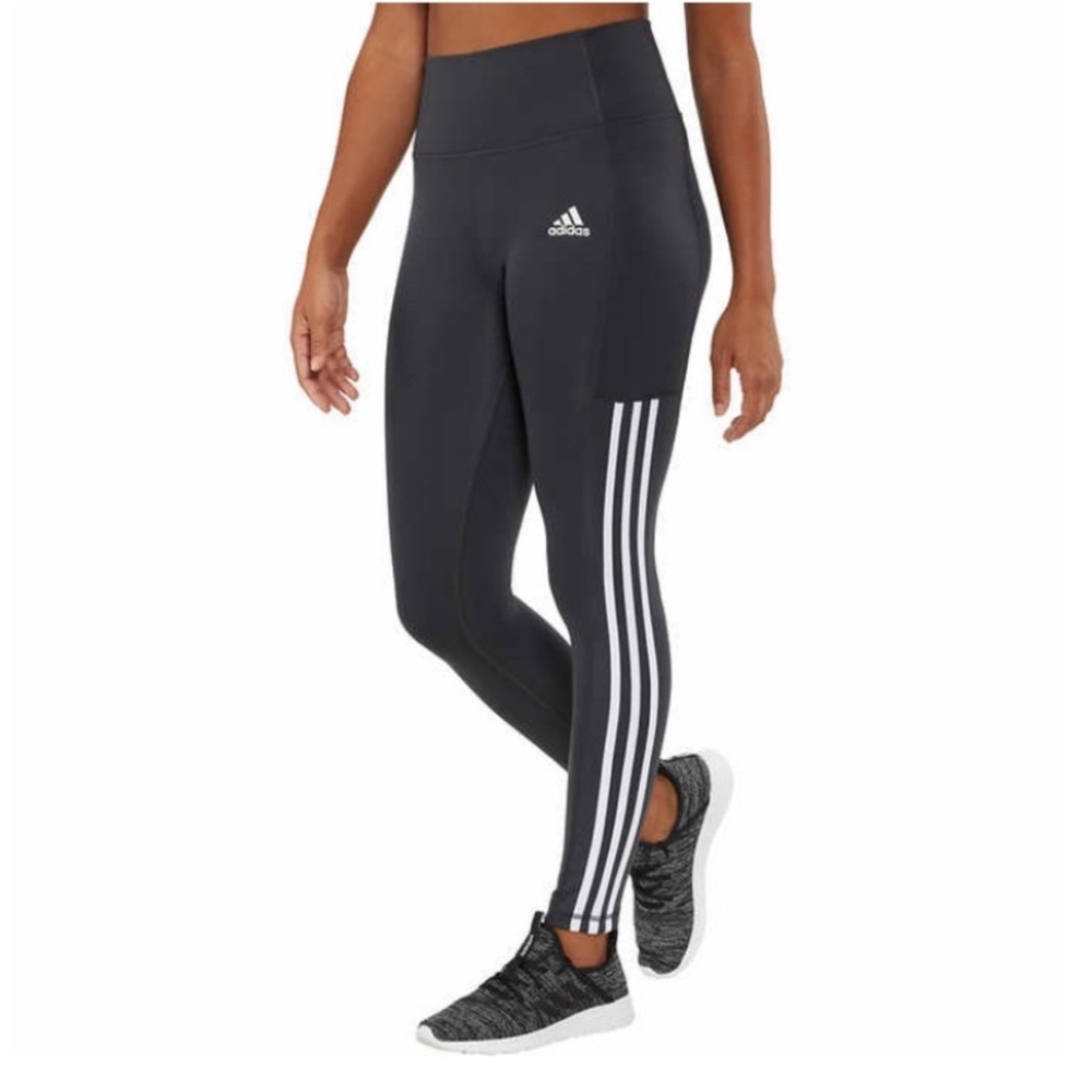 Brand New Adidas Stripes Leggings Grey Size Small
